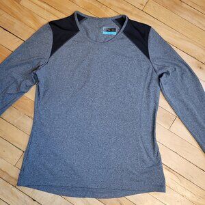 PGA Tour Gray Black Colorblock Athletic Golf Shirt L